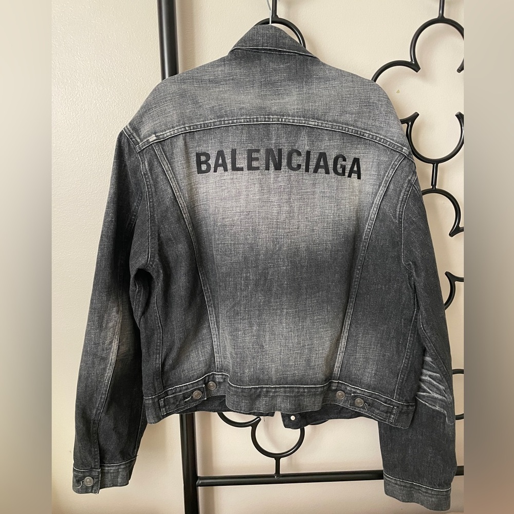 Balenciaga Oversized Black Wash Denim Jacket